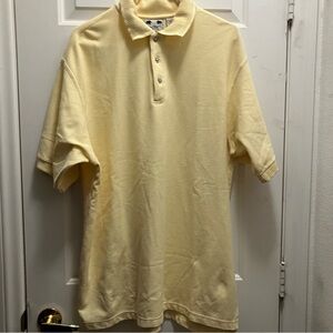 Sea Palms by Hartwell Yellow Men’s 100% combed cotton polo shirt XL